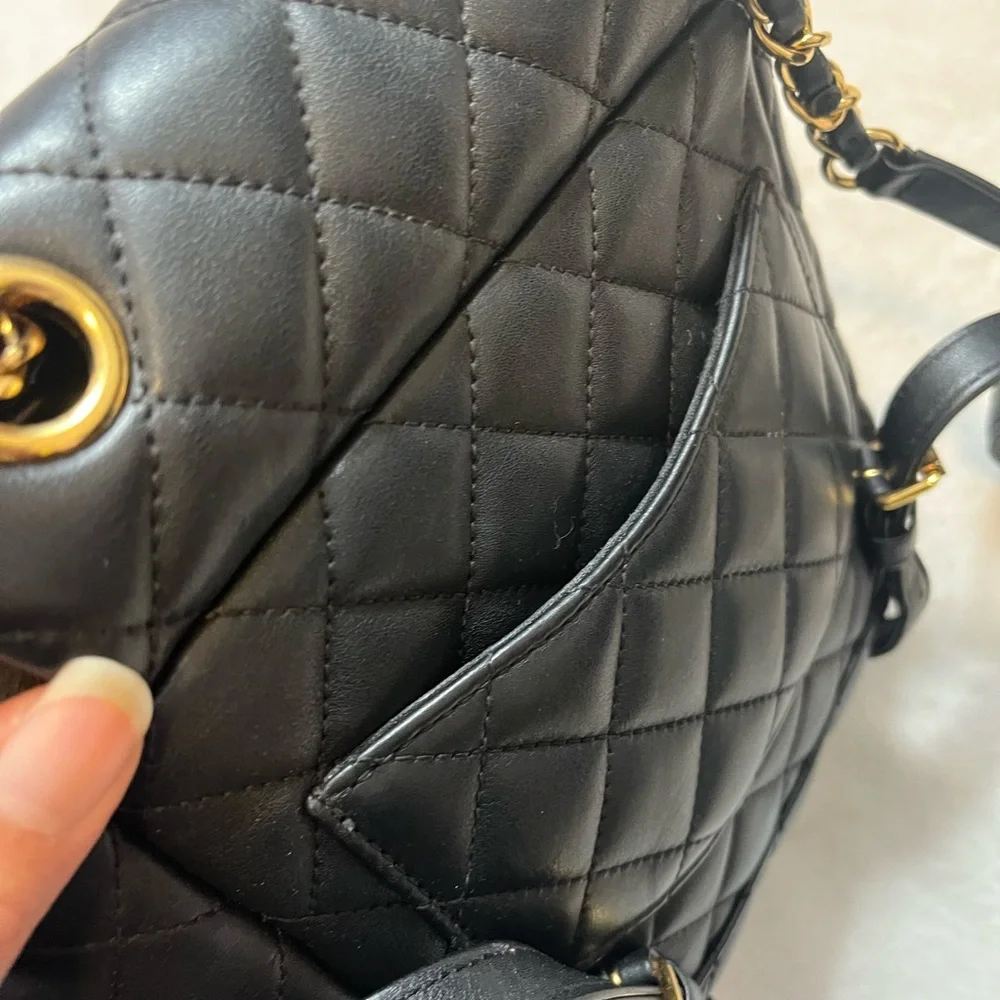 Chanel Mini Urban Spirit backpack with gold Hardware Lambskin offers welcomed